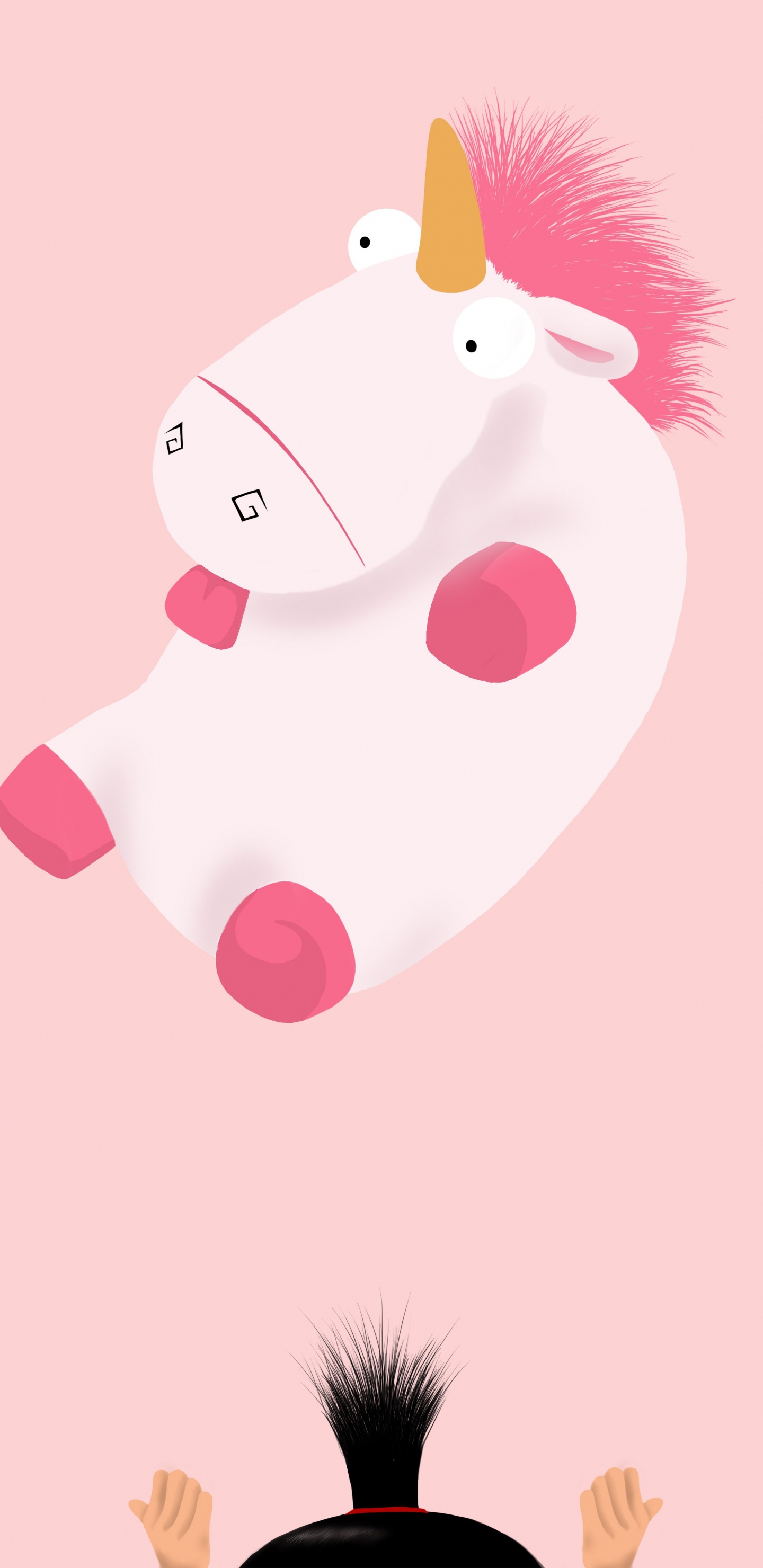 Personaje de Dibujos Animados de Animales Blanco y Rosa. Wallpaper in 1440x2960 Resolution