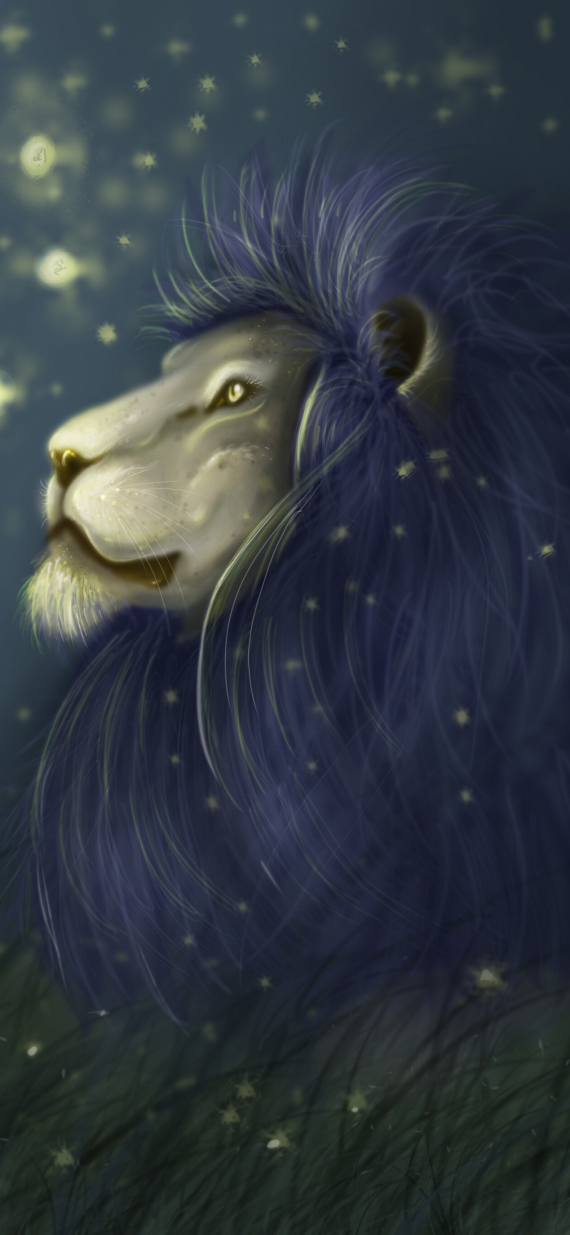 Tête de Lion Blanche et Noire. Wallpaper in 1125x2436 Resolution