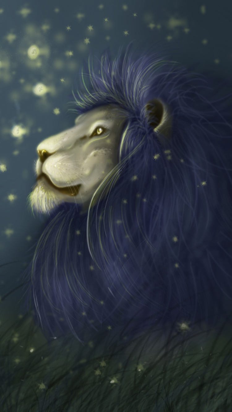 Tête de Lion Blanche et Noire. Wallpaper in 750x1334 Resolution