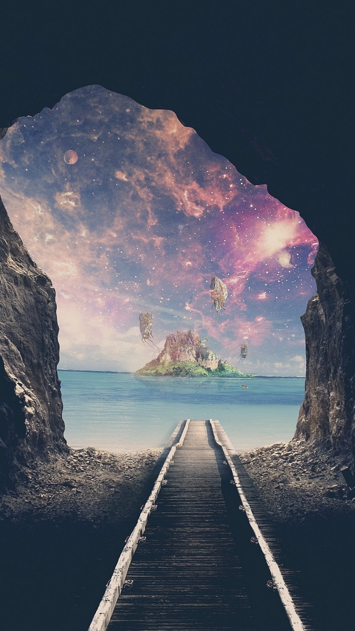 Rainbow at The End of The Tunnel, Water, Formation, Electric Blue, Tree. Wallpaper in 720x1280 Resolution