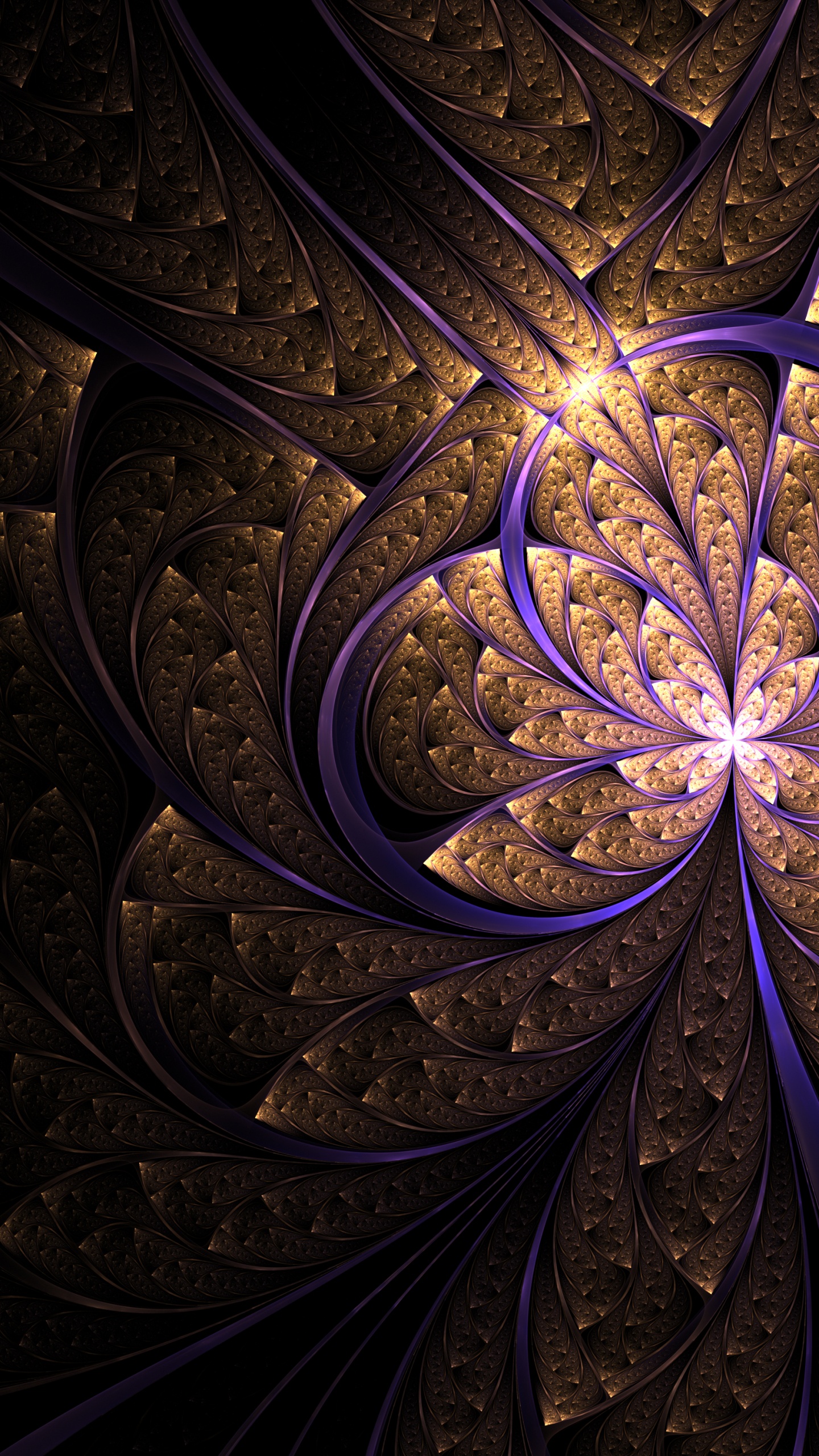 Decoración Floral Azul y Blanca. Wallpaper in 1440x2560 Resolution