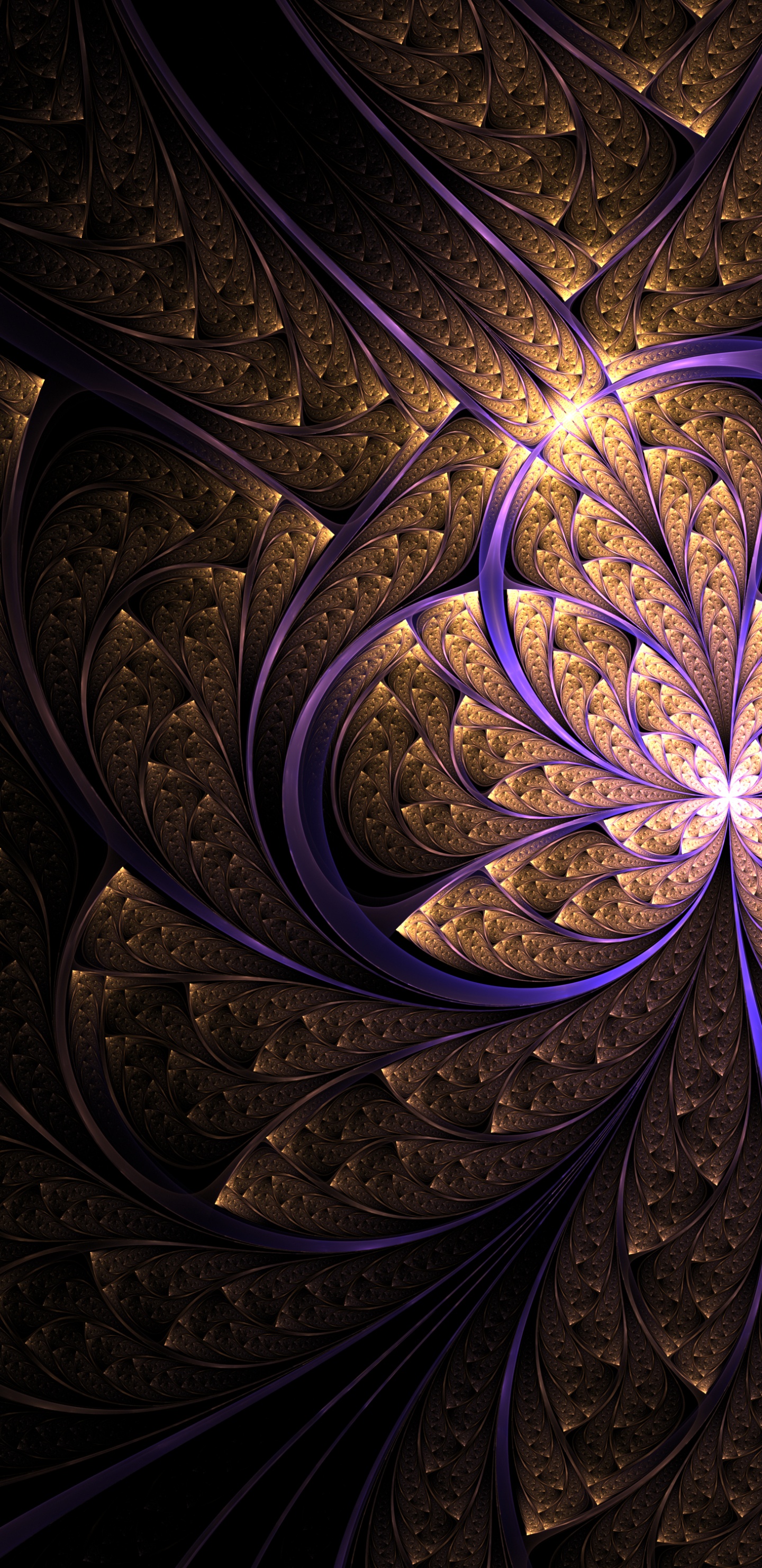 Decoración Floral Azul y Blanca. Wallpaper in 1440x2960 Resolution