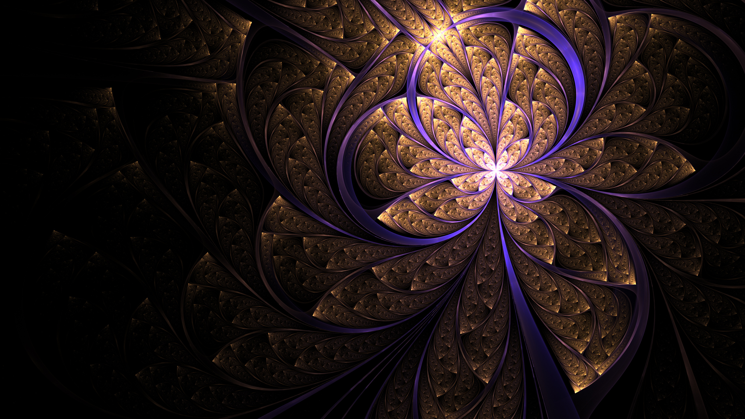 Decoración Floral Azul y Blanca. Wallpaper in 2560x1440 Resolution