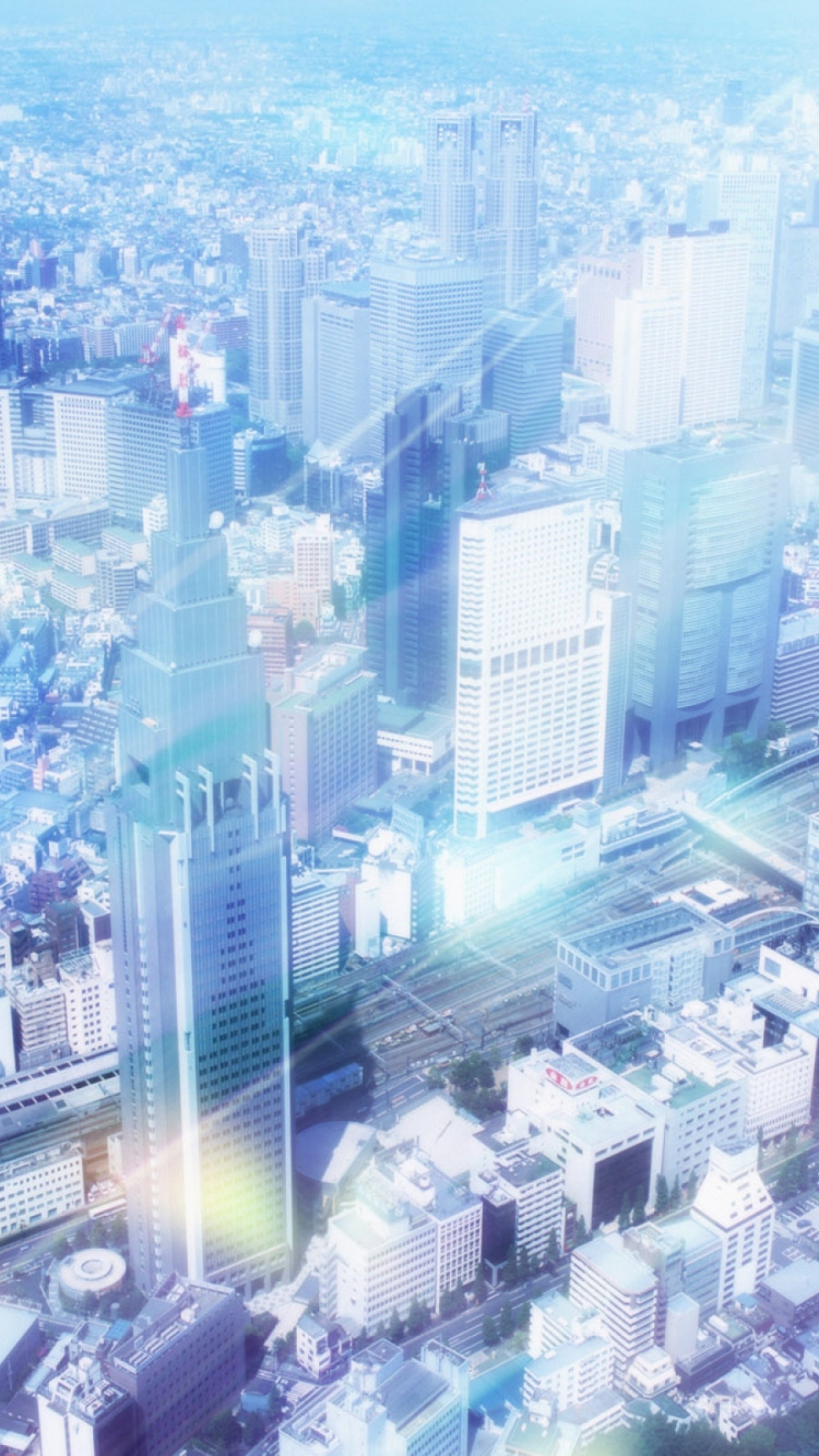 Aerial View of City Buildings During Night Time. Wallpaper in 750x1334 Resolution