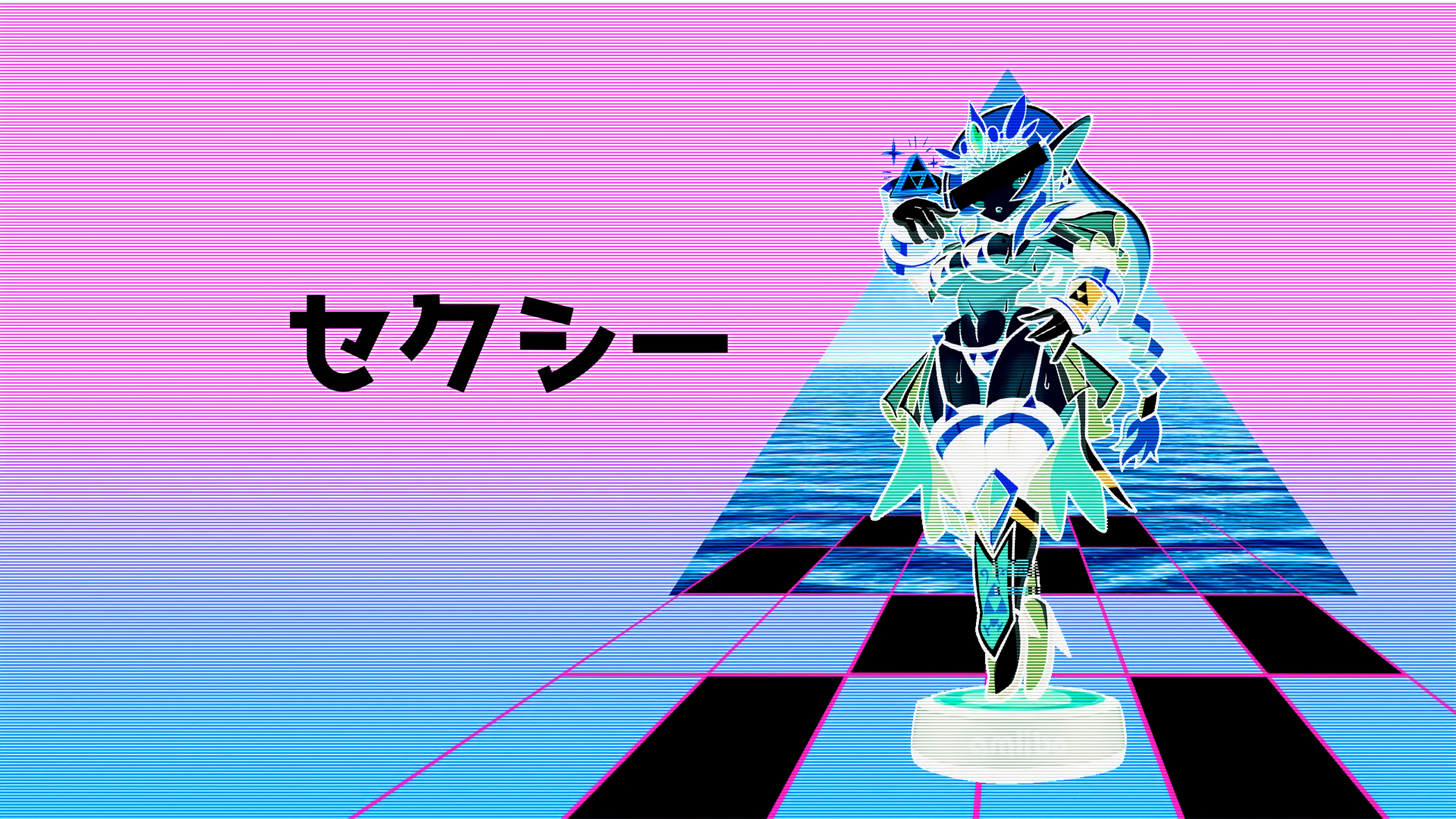 Legend of Zelda Vaporwave, Aesthetics, Art, Line, Electric Blue. Wallpaper in 2560x1440 Resolution