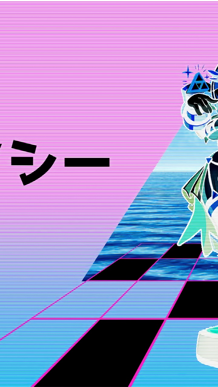 Legende Von Zelda Vaporwave, Ästhetik, Kunst, Electric Blue, Magenta. Wallpaper in 720x1280 Resolution