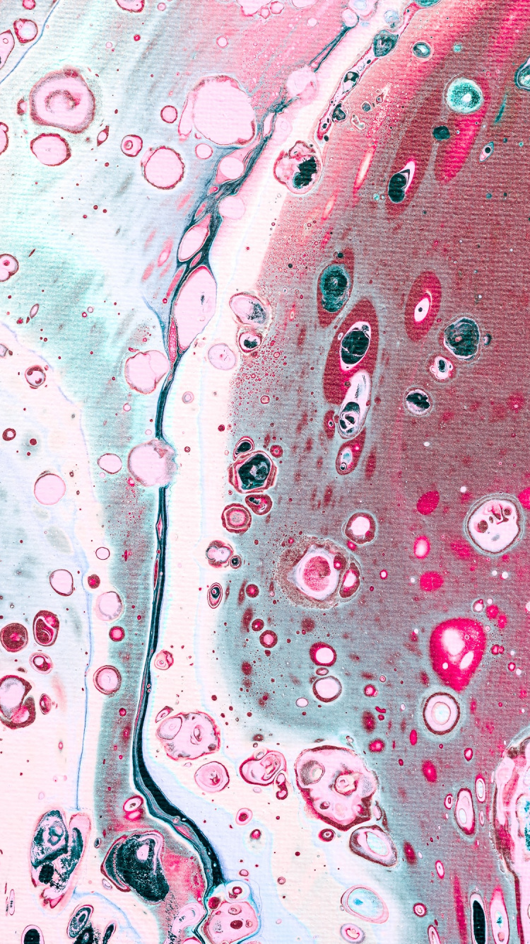 艺术, 抽象艺术, 色彩, 液体, 粉红色 壁纸 750x1334 允许