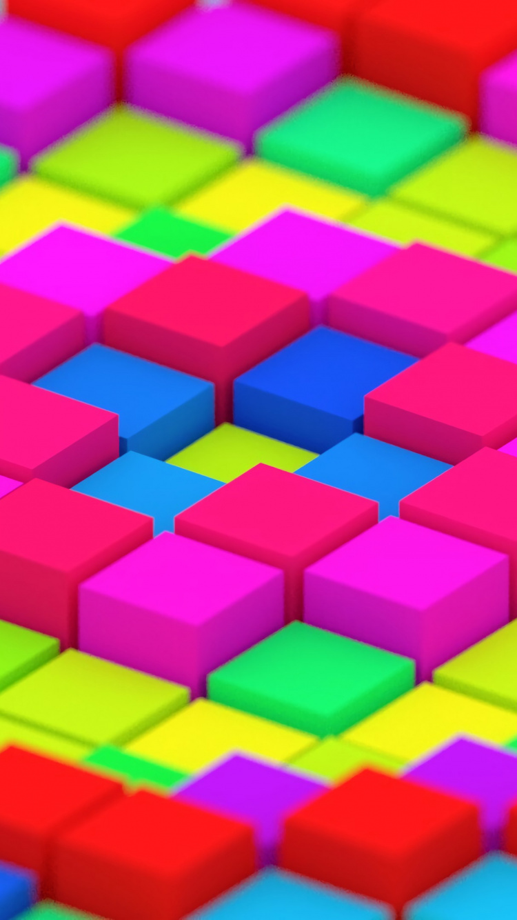 Blocs Jaunes Verts et Rouges. Wallpaper in 750x1334 Resolution