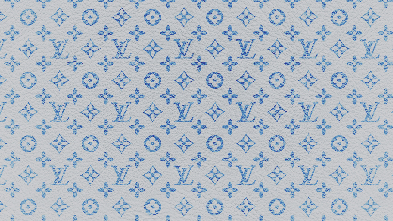 Louis Vuitton, Azul, Patrón, Azure, Textil. Wallpaper in 1366x768 Resolution
