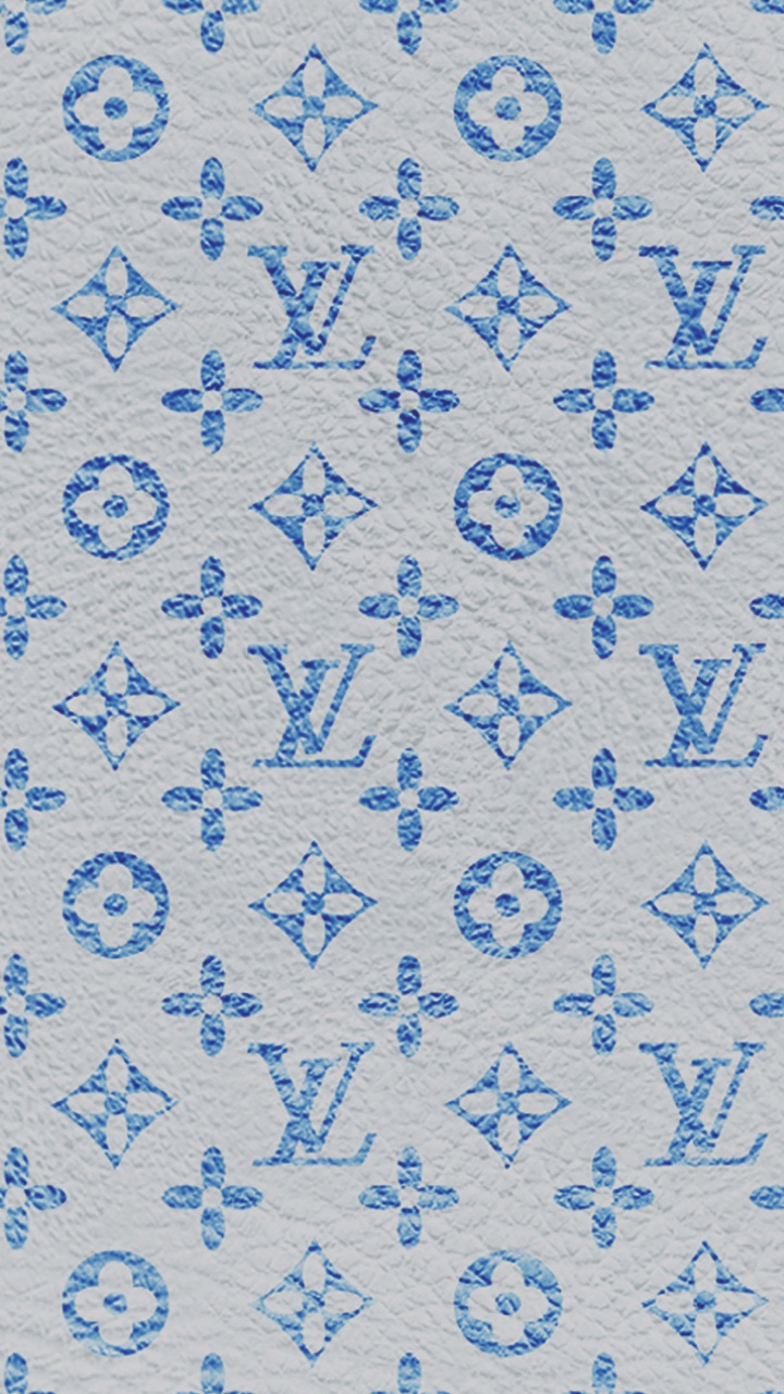 Louis Vuitton, Azul, Patrón, Azure, Textil. Wallpaper in 720x1280 Resolution