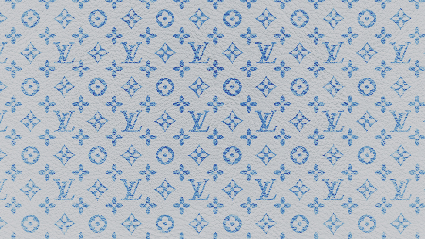 Louis Vuitton, Blau, Muster, Azure, Textil. Wallpaper in 1366x768 Resolution