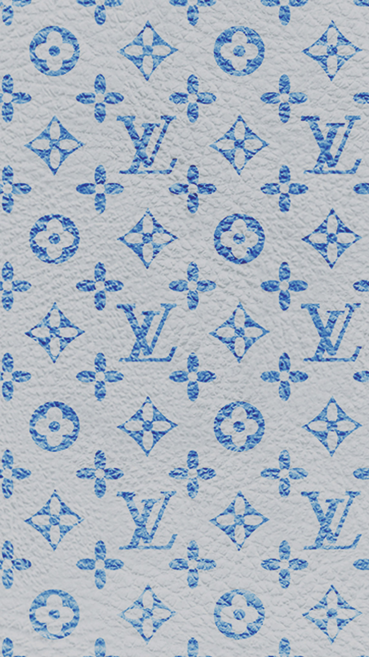 Louis Vuitton, Blau, Muster, Azure, Textil. Wallpaper in 750x1334 Resolution