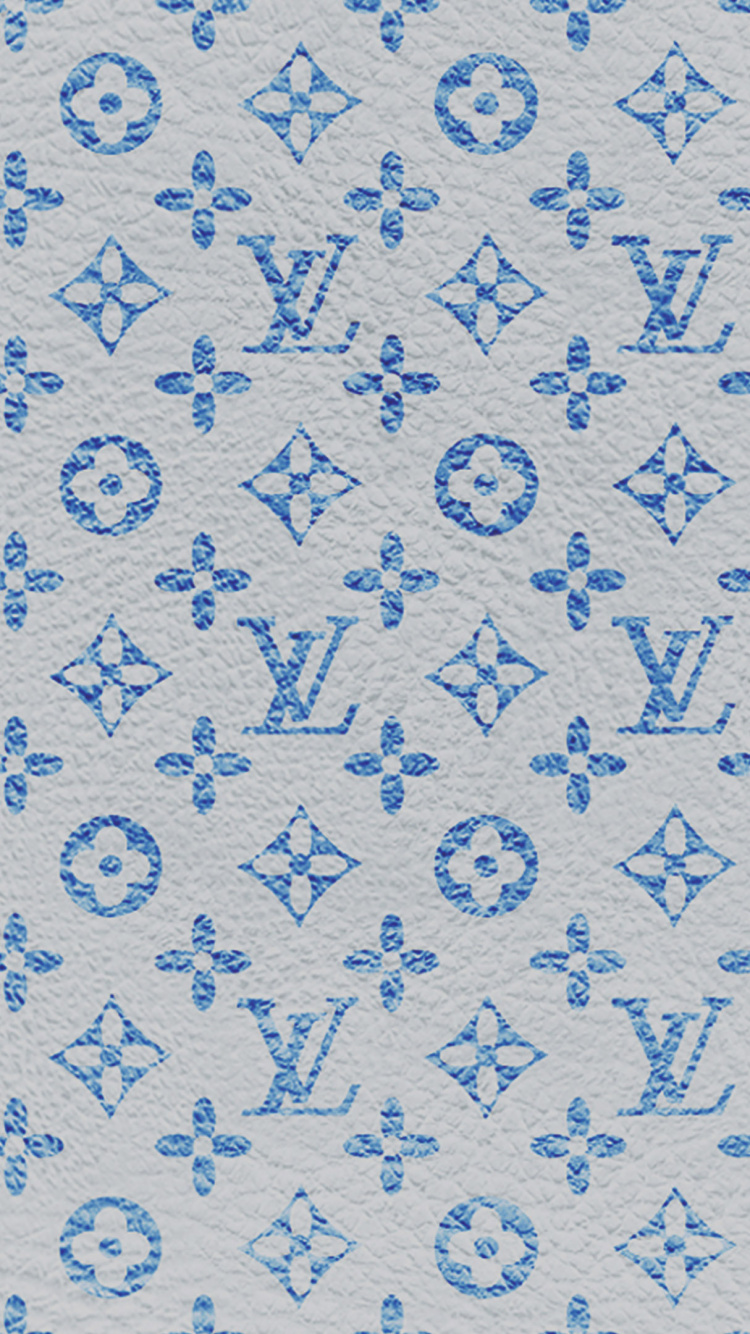 Louis Vuitton, Blue, Pattern, Azure, Textile. Wallpaper in 750x1334 Resolution