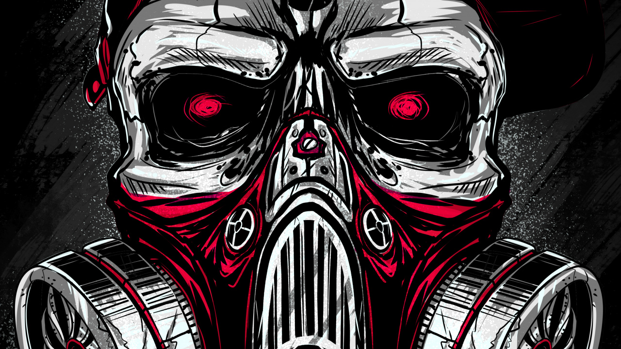 Zona Peligrosa, Rojo, Arte, Simetría, Cartel. Wallpaper in 1280x720 Resolution