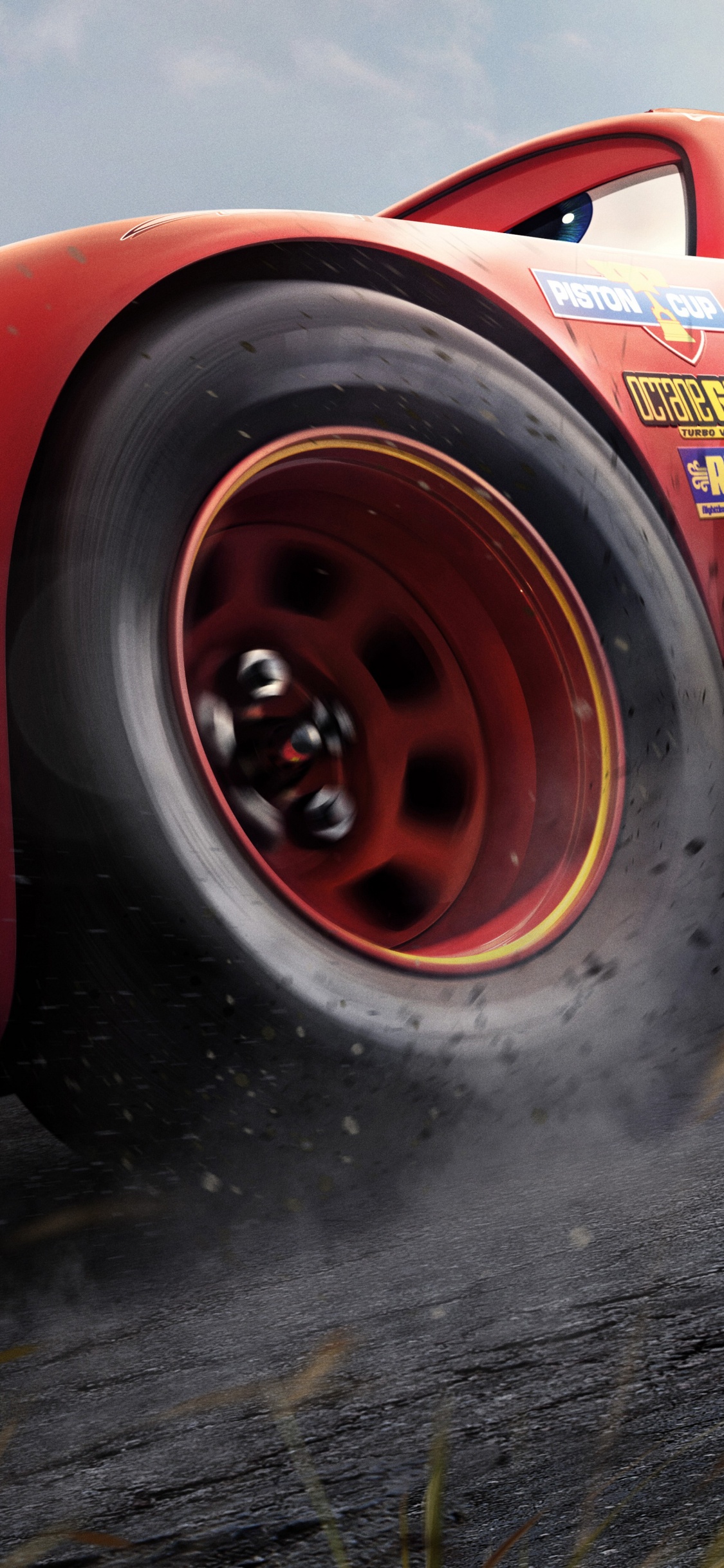 Red and White Race Car. Wallpaper in 1125x2436 Resolution