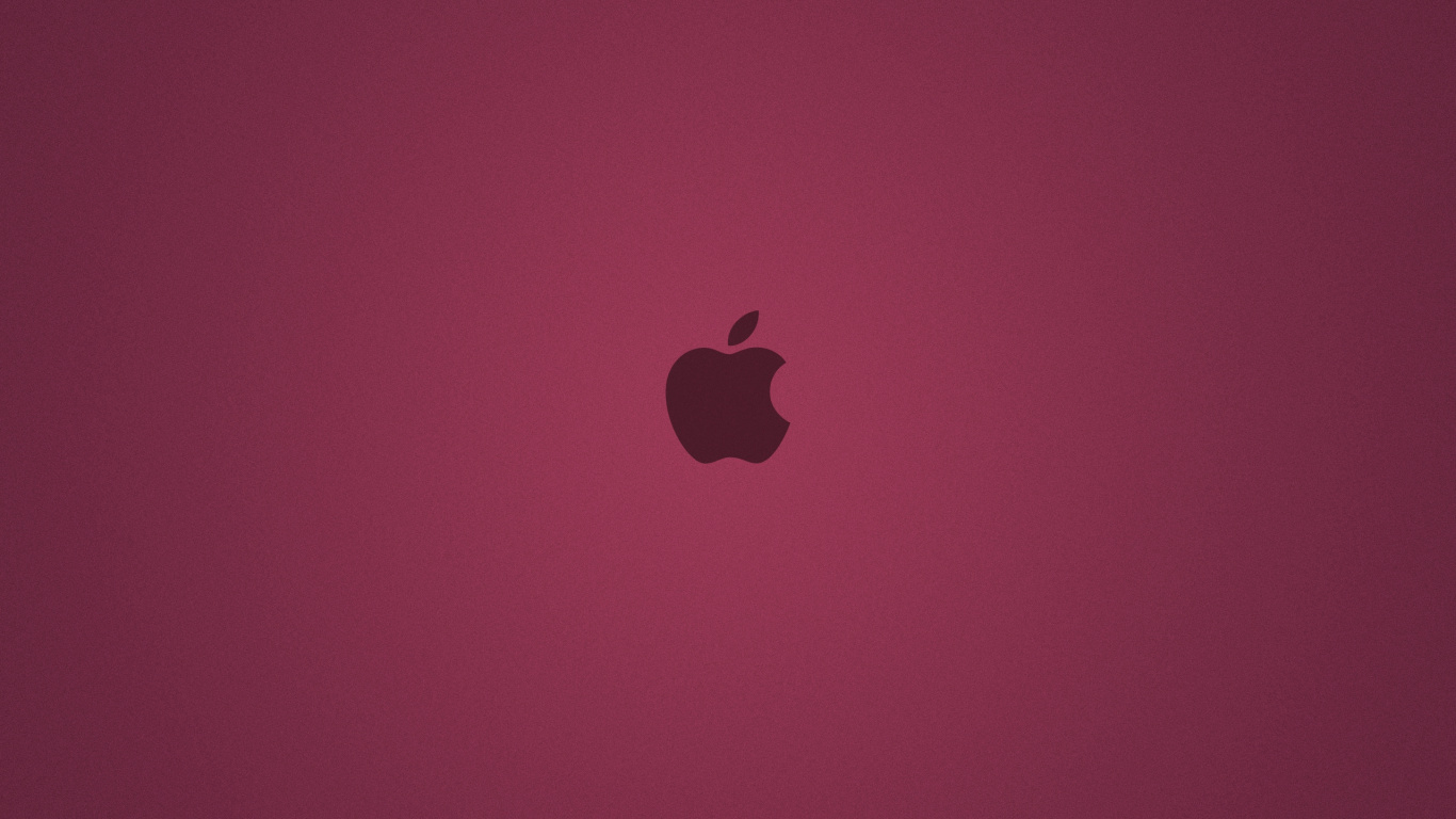 Logo de Manzana Sobre Fondo Rojo. Wallpaper in 1366x768 Resolution