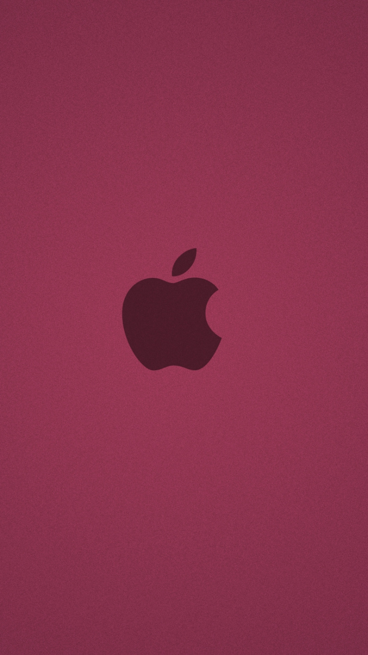Logo Pomme Sur Fond Rouge. Wallpaper in 750x1334 Resolution