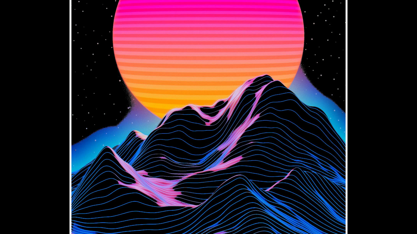 Terre, Amoled, Red, Orange, Afterglow. Wallpaper in 1366x768 Resolution