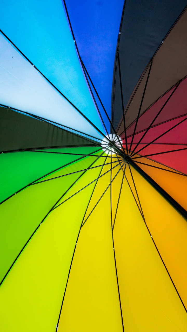 Yellow Green and Purple Umbrella. Wallpaper in 720x1280 Resolution