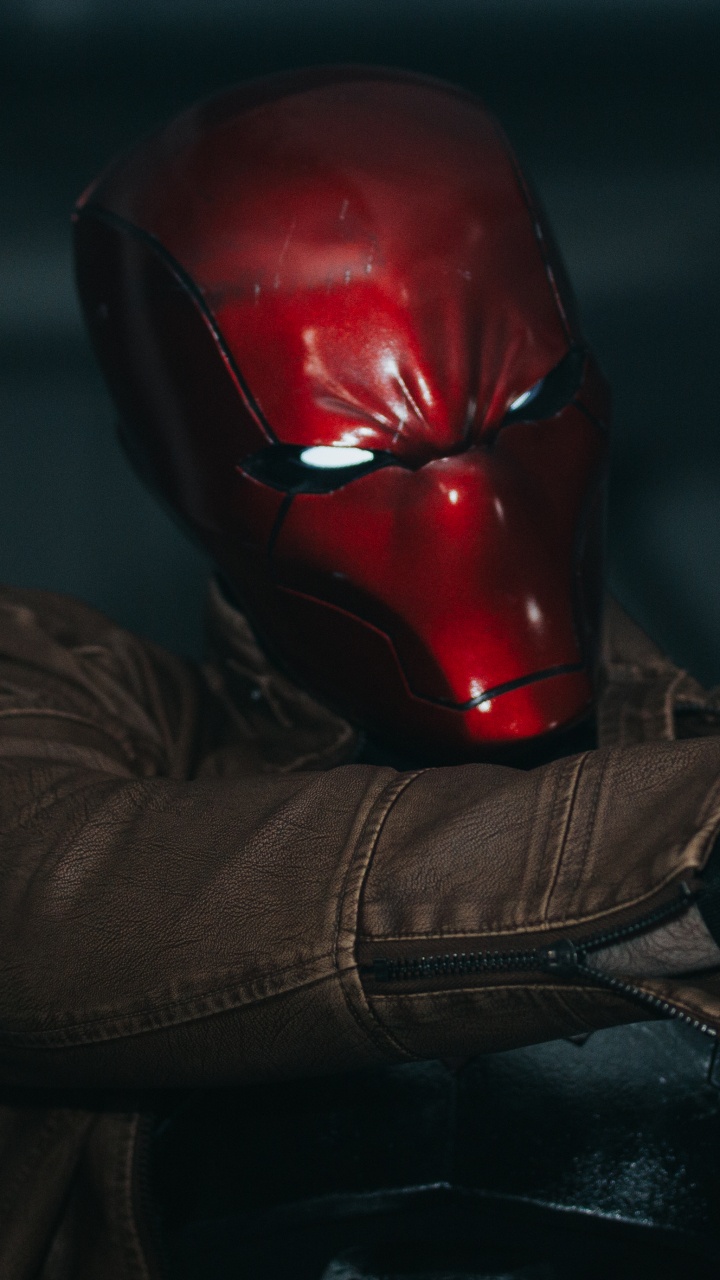 Person Wearing Red Helmet and Brown Jacket. Wallpaper in 720x1280 Resolution