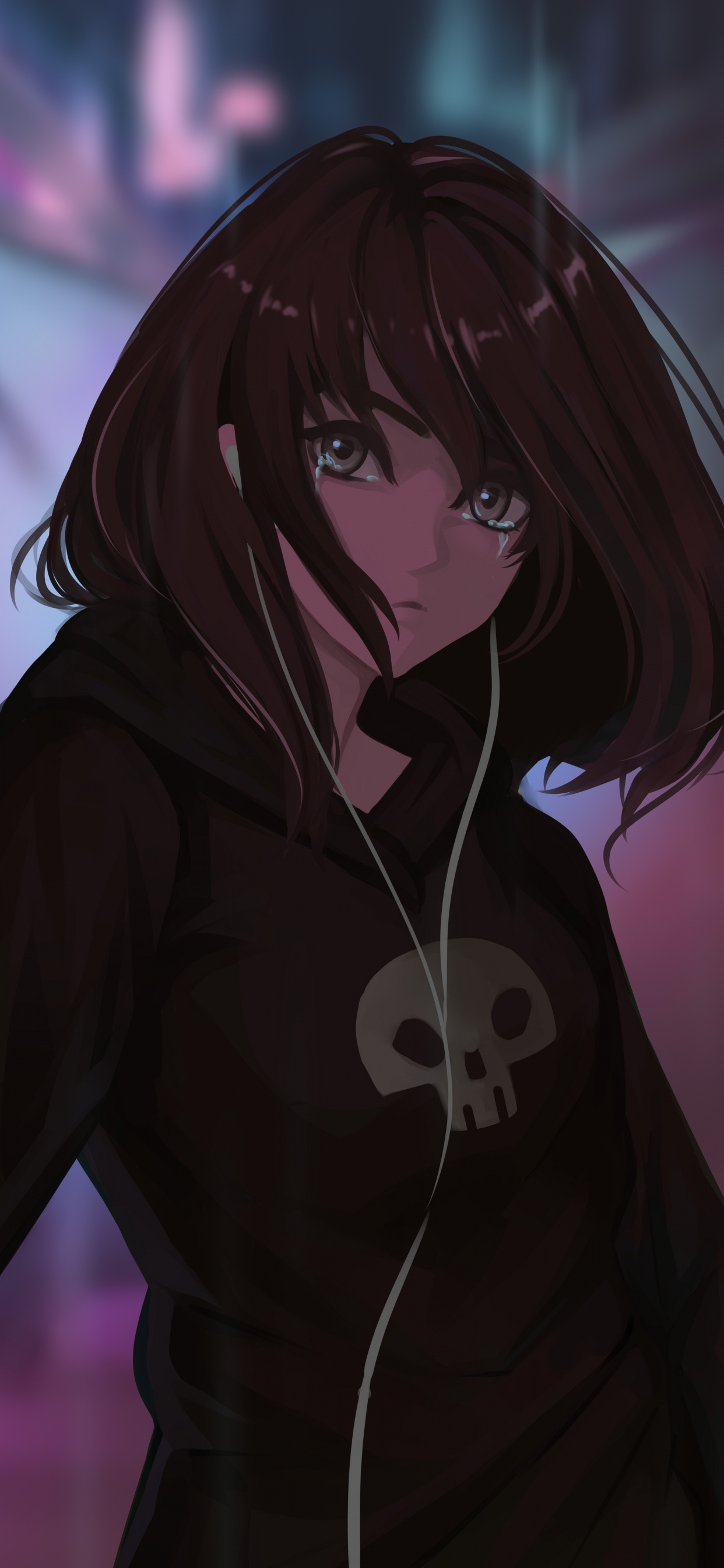 Anime, Cartoon, Sleeve, Magenta, Long Hair. Wallpaper in 1242x2688 Resolution