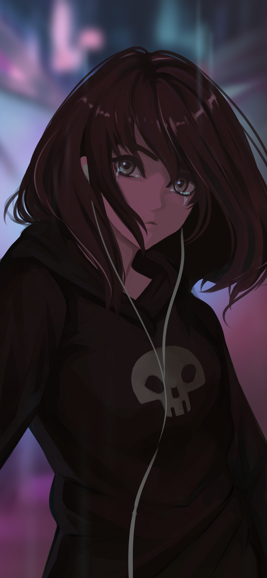 L'anime, Cartoon, Manche, Magenta, Les Cheveux Longs. Wallpaper in 1125x2436 Resolution