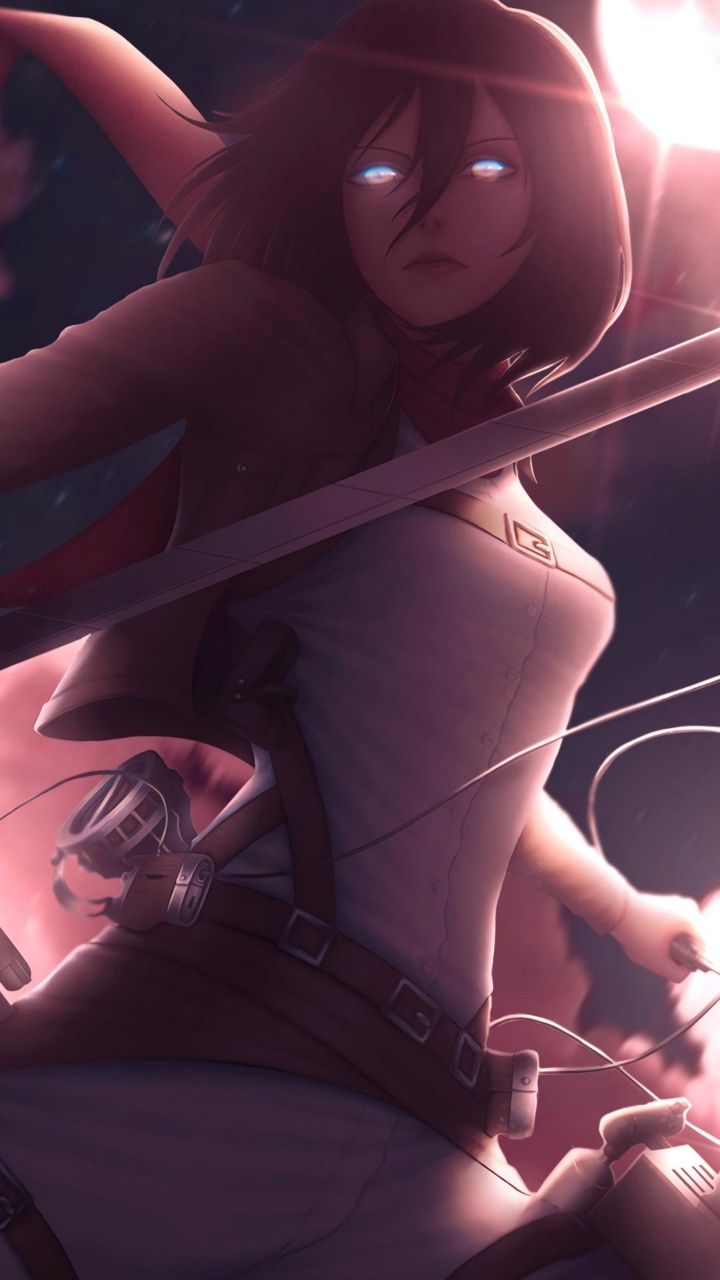 L'homme, Mikasa Ackerman, Attaque Sur Titan, Dessin Animé, Graphisme. Wallpaper in 720x1280 Resolution