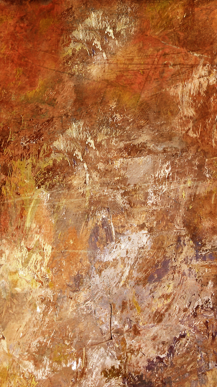 Brown and Green Abstract Painting. Wallpaper in 750x1334 Resolution