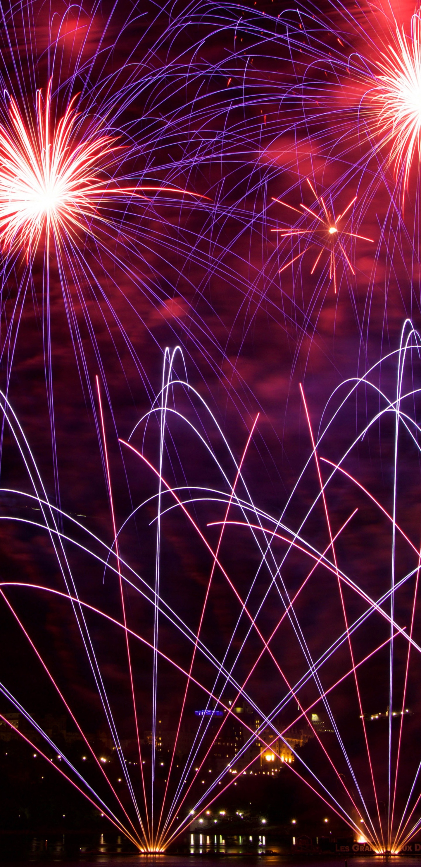 Fireworks Display During Night Time. Wallpaper in 1440x2960 Resolution