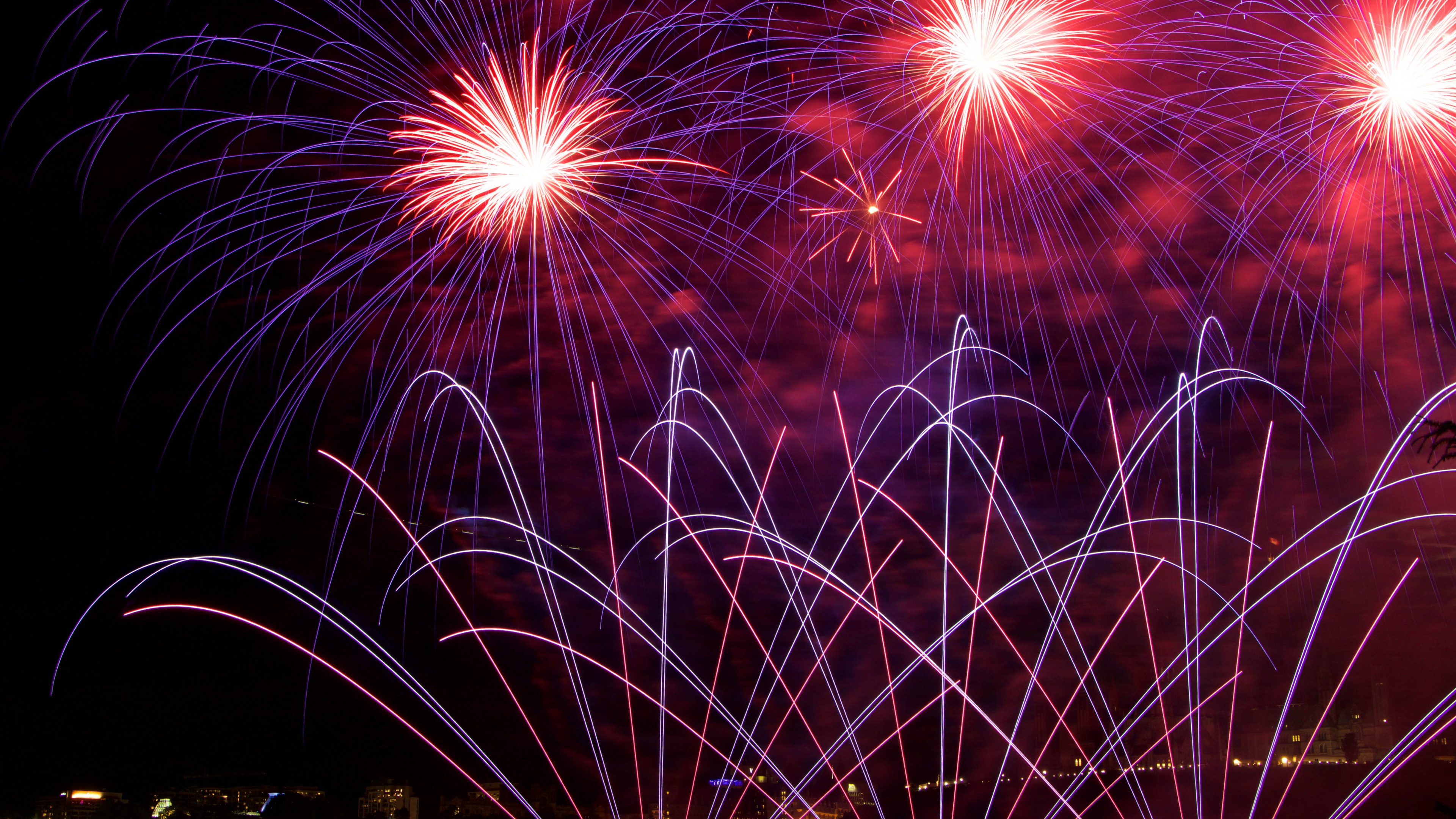 Fireworks Display During Night Time. Wallpaper in 3840x2160 Resolution