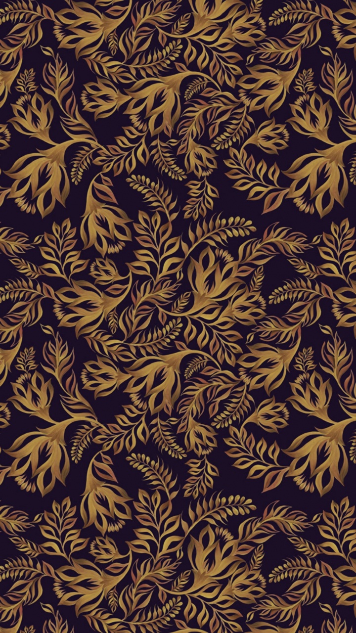 Schwarz-weißes Florales Textil. Wallpaper in 720x1280 Resolution