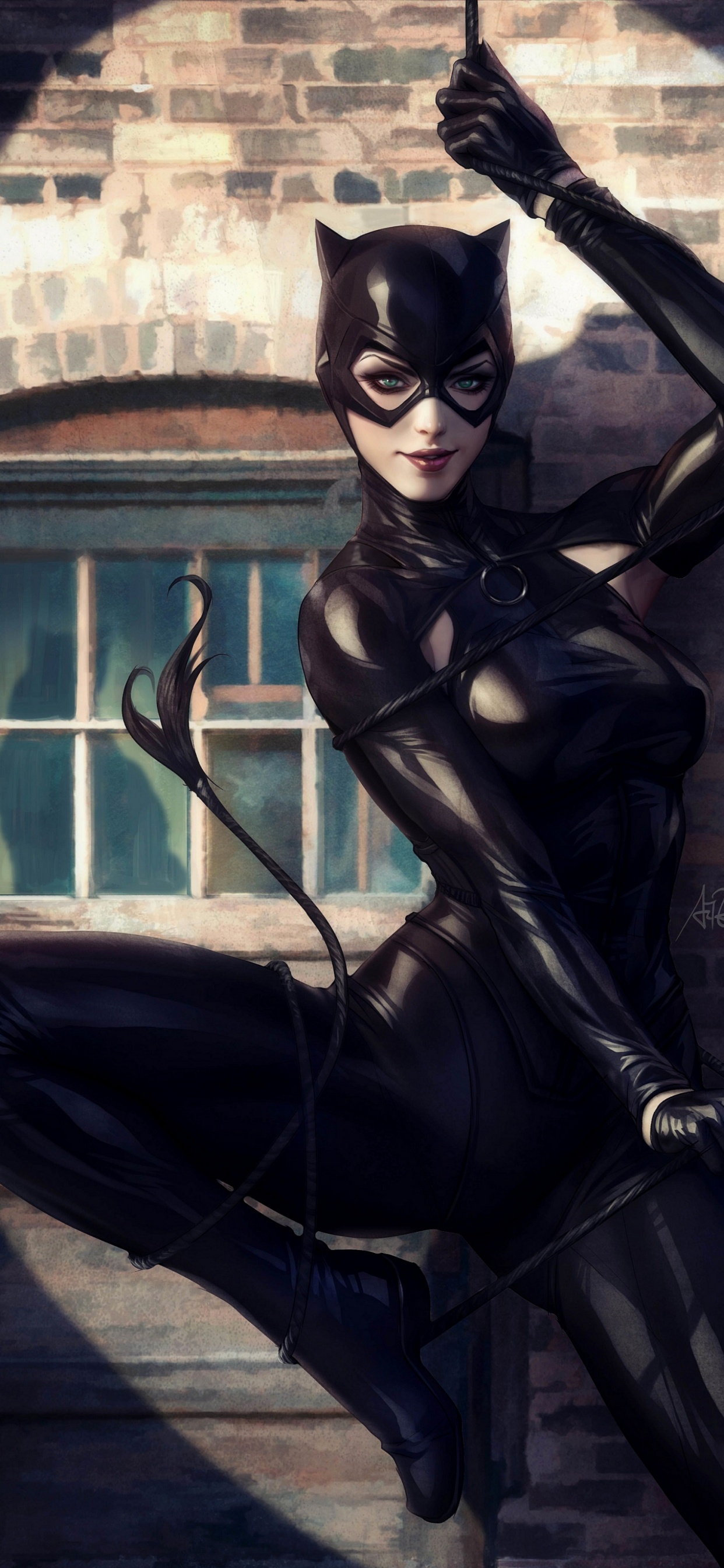 Artgerm Catwoman, Catwoman 2018- 1, Selina Kyle, Marvel Portfolio Artgerm, Batman. Wallpaper in 1242x2688 Resolution