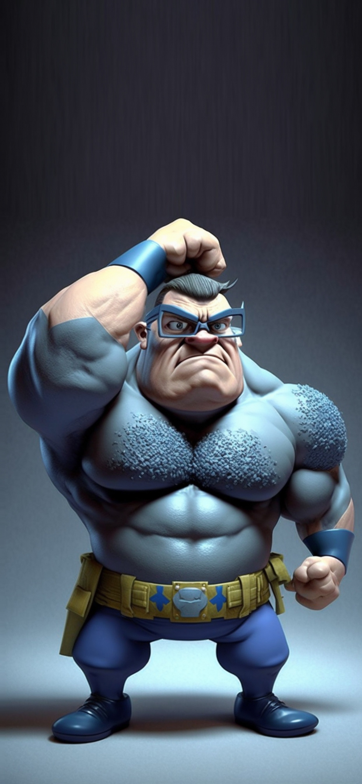 Superhelden, Spielzeug, Cartoon, Geste, Bodybuilder. Wallpaper in 1242x2688 Resolution