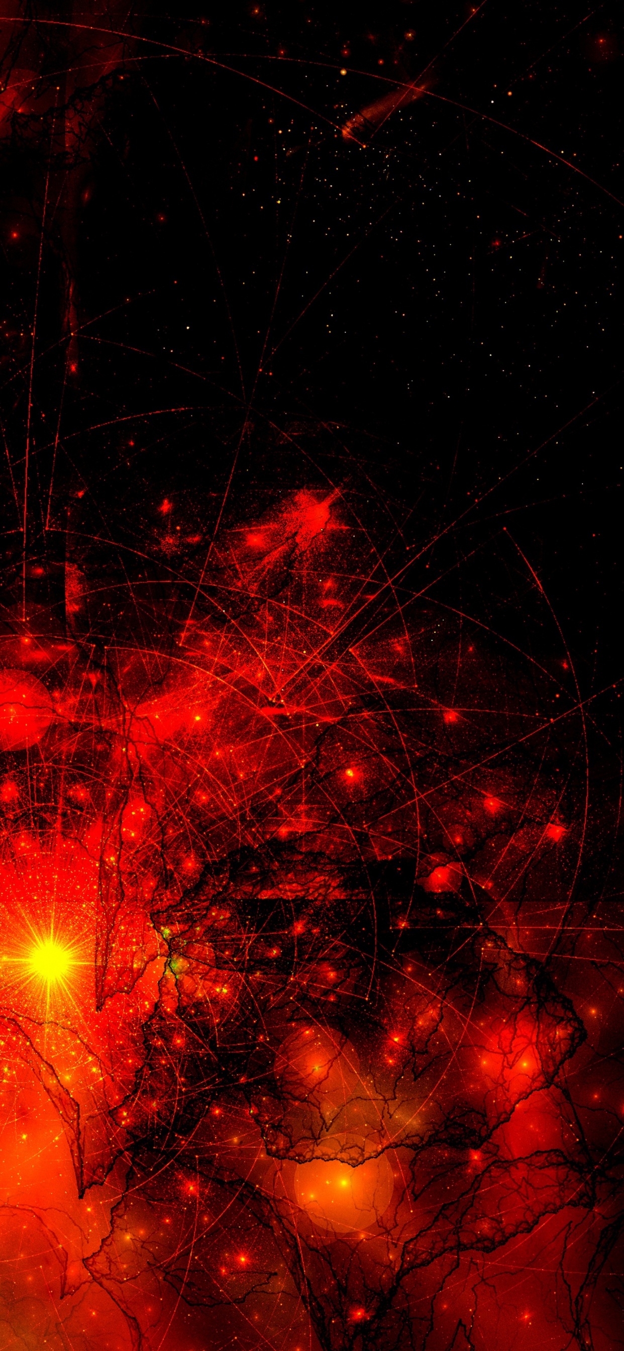 Feux D'artifice Rouges et Jaunes Pendant la Nuit. Wallpaper in 1242x2688 Resolution