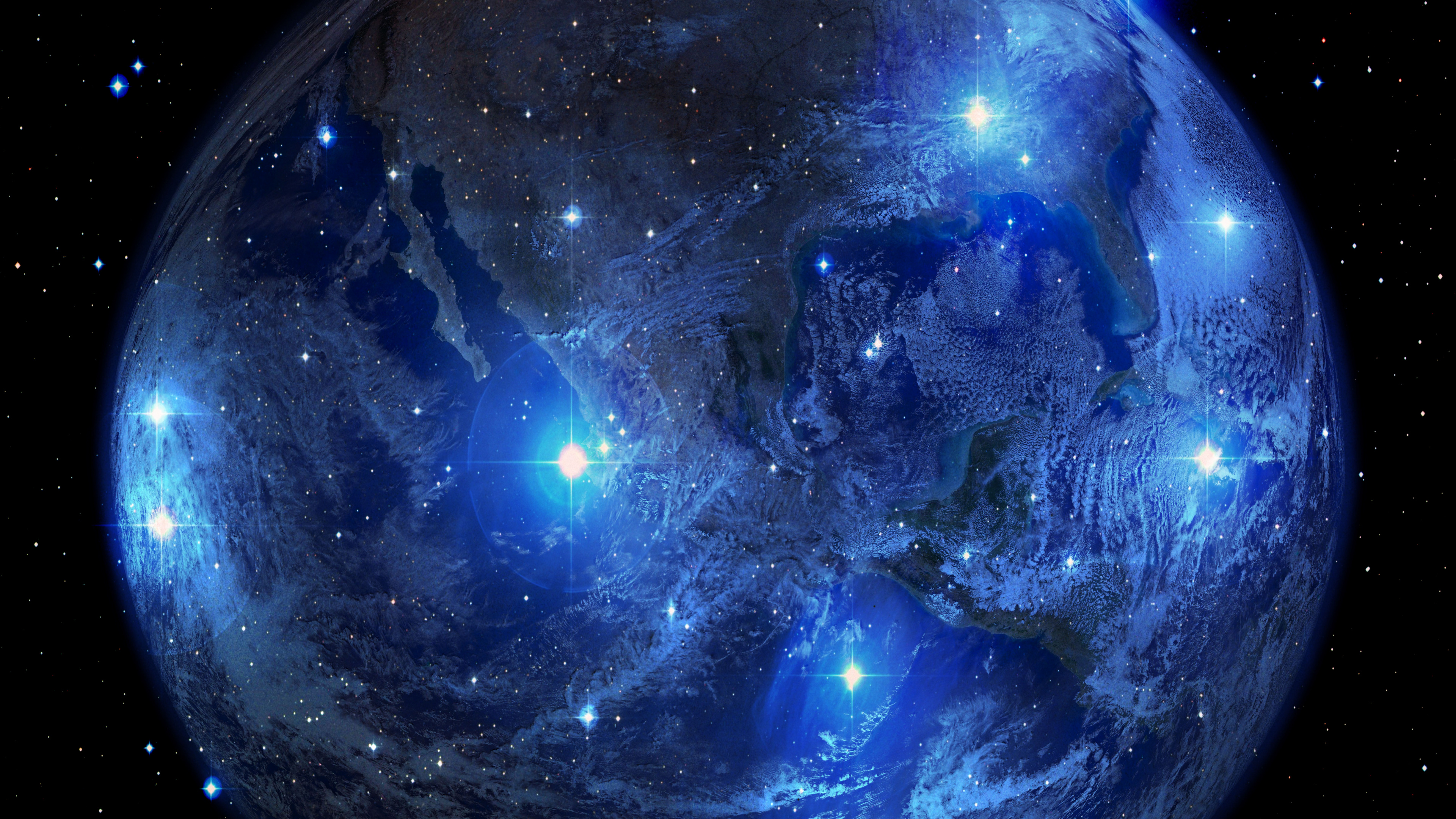 Blue and White Planet Earth. Wallpaper in 3840x2160 Resolution