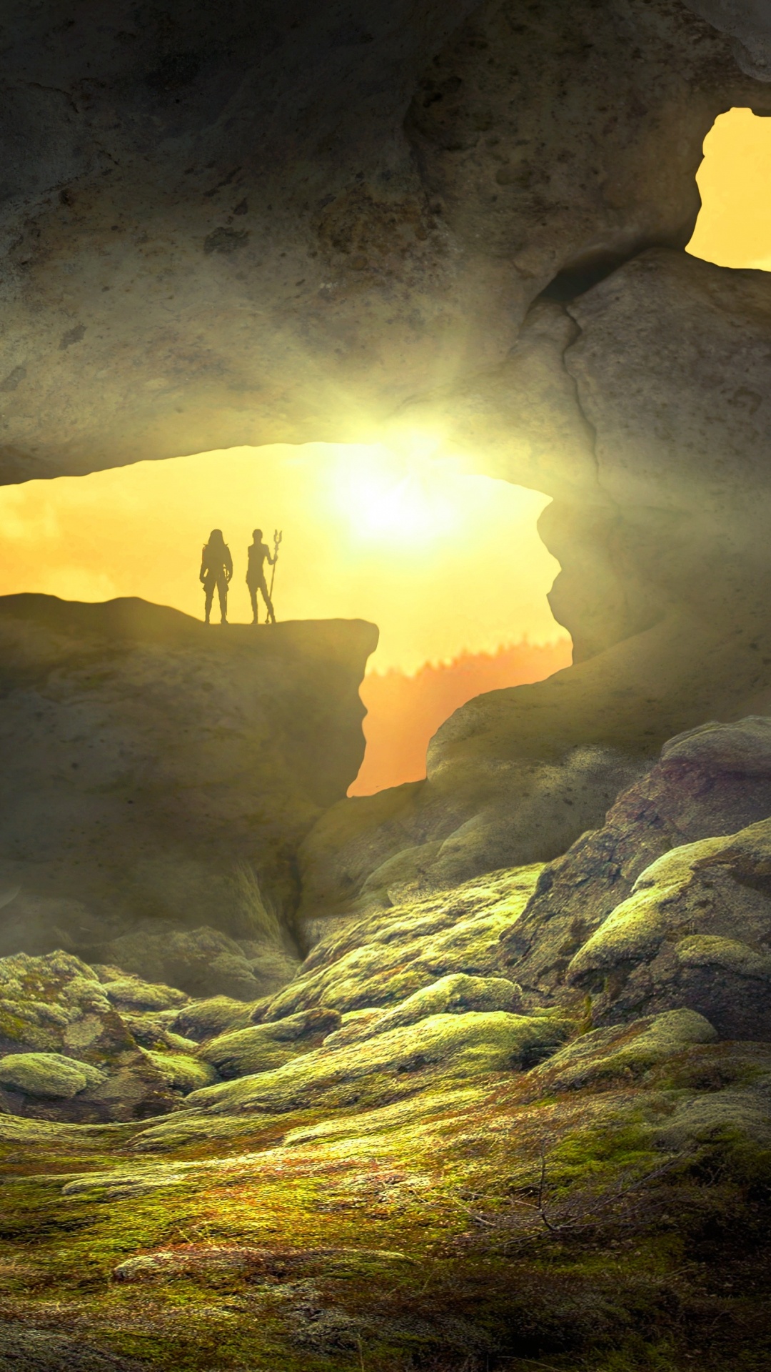 幻想, 光, 洞穴, 形成, 空间 壁纸 1080x1920 允许