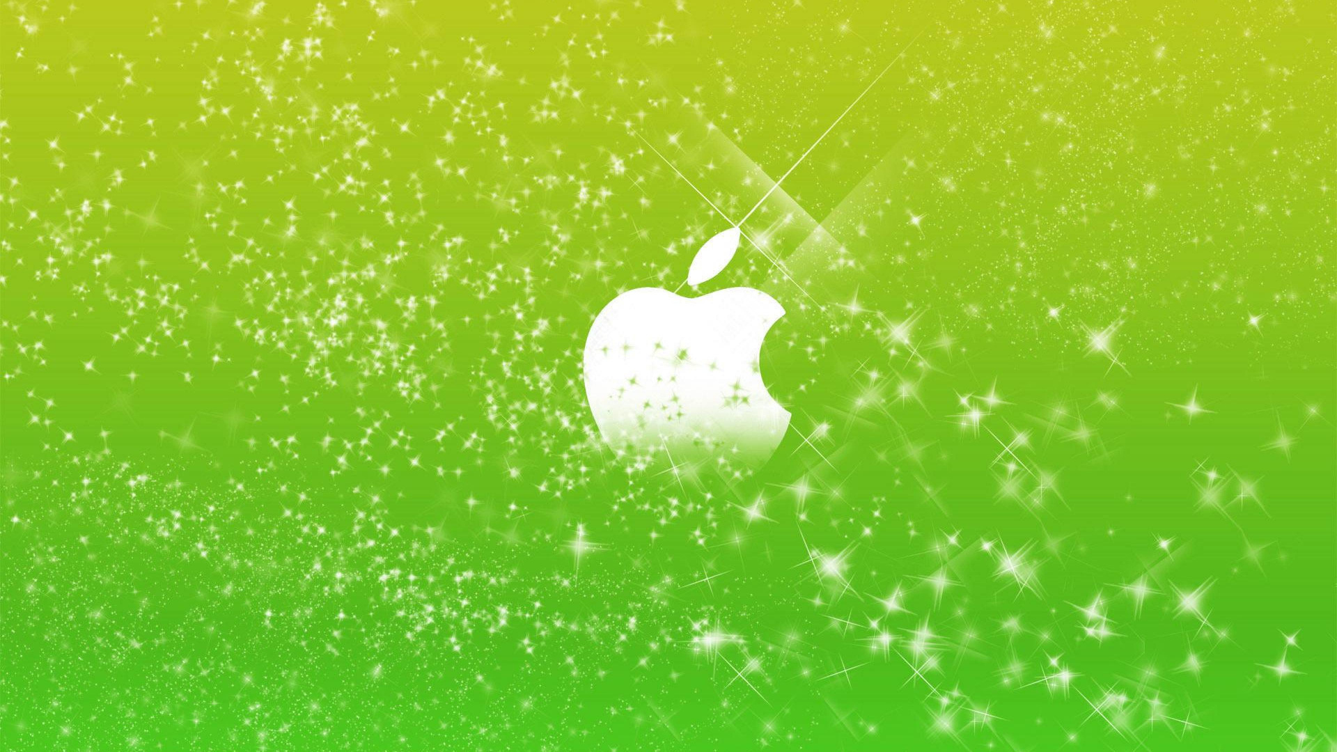 Logo de Manzana Blanca Sobre Superficie Verde. Wallpaper in 1920x1080 Resolution