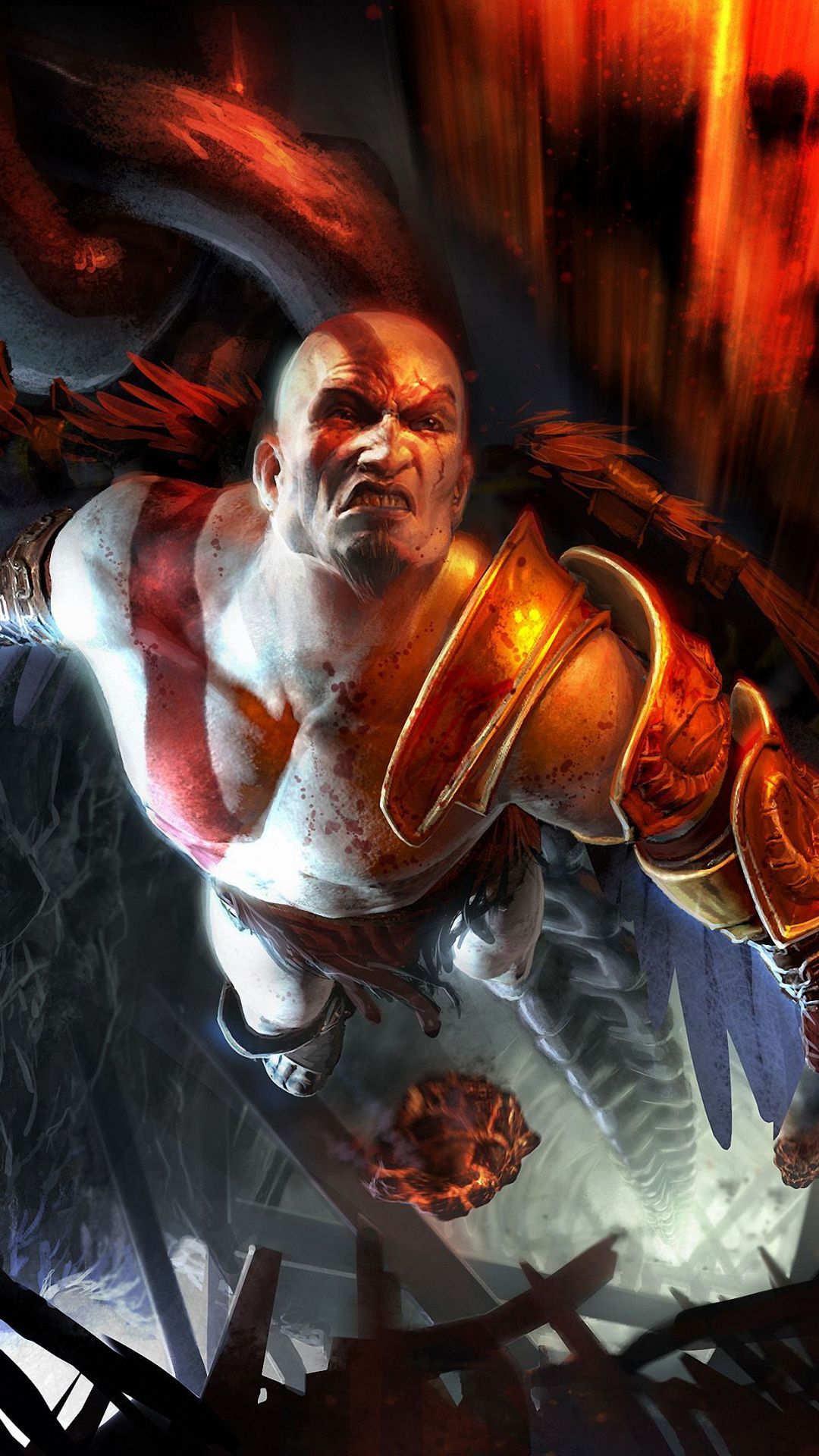 Dios de la Guerra, Kratos, Luz, Caricatura, Gas. Wallpaper in 1080x1920 Resolution