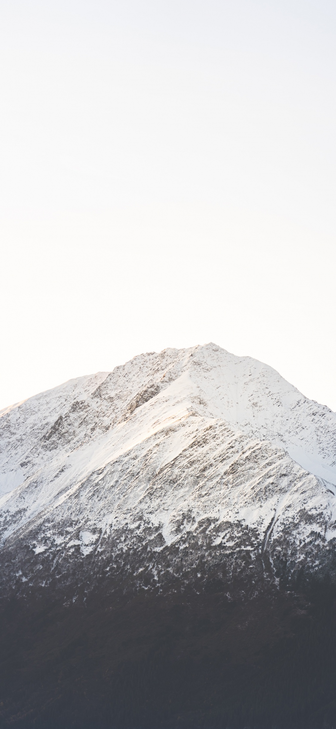 Schnee, Wei, Bergigen Landschaftsformen, Hill, Schichtvulkan. Wallpaper in 1125x2436 Resolution