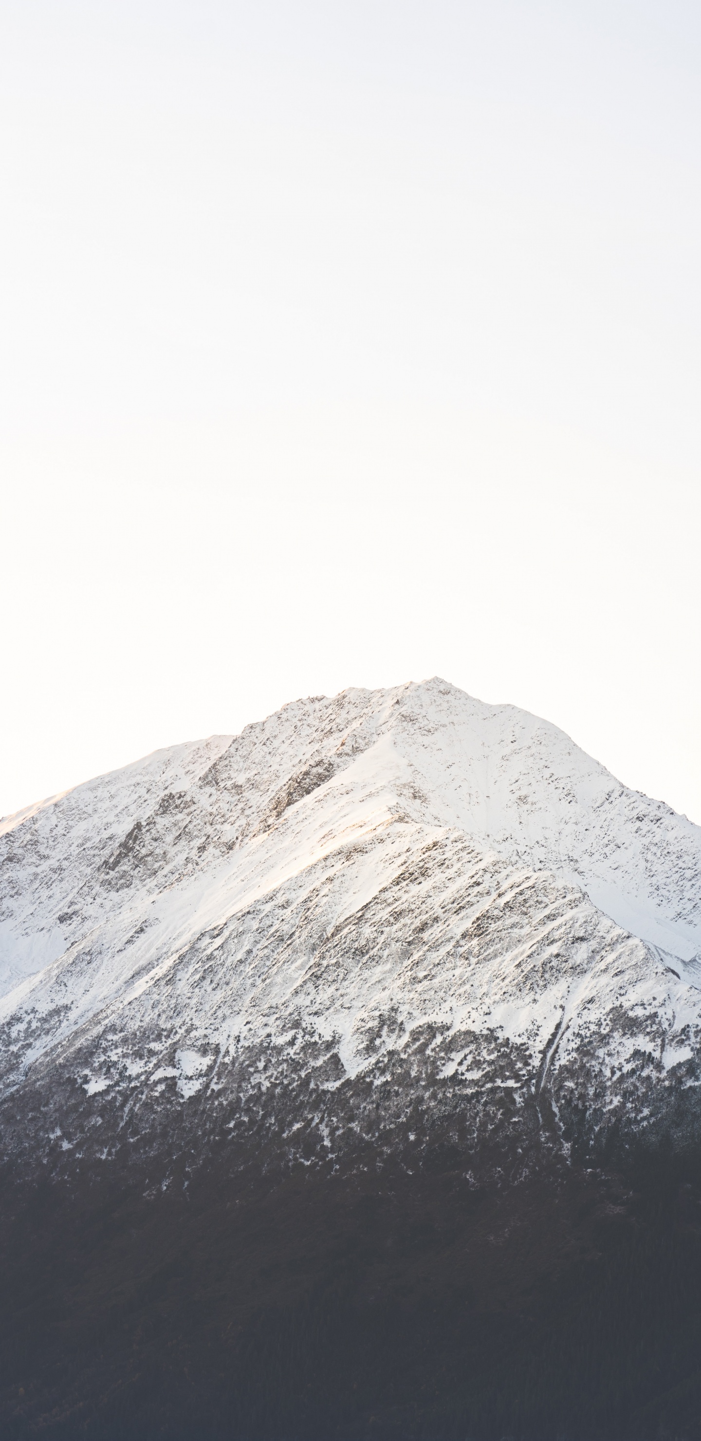 Schnee, Wei, Bergigen Landschaftsformen, Hill, Schichtvulkan. Wallpaper in 1440x2960 Resolution