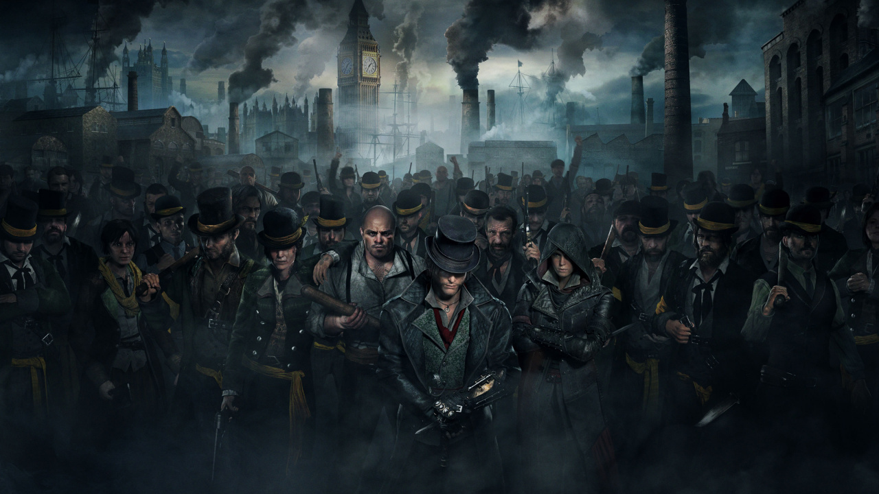 Assassins Creed Syndicate, Assassins Creed Unity, Ubisoft, Darkness, Crowd. Wallpaper in 1280x720 Resolution