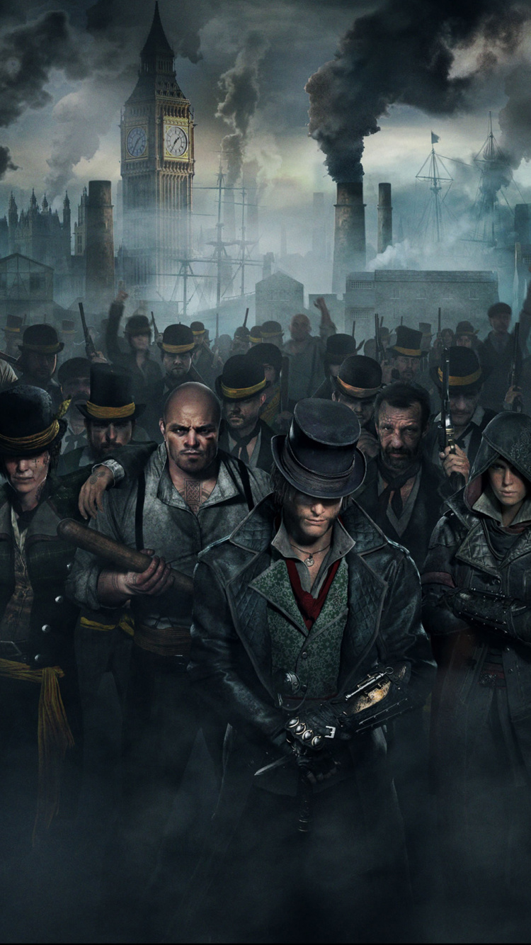Assassins Creed Syndicate, Assassins Creed Unity, Ubisoft, Darkness, Crowd. Wallpaper in 750x1334 Resolution