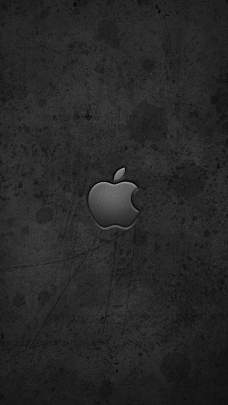 Black and White Apple Logo. Wallpaper in 750x1334 Resolution