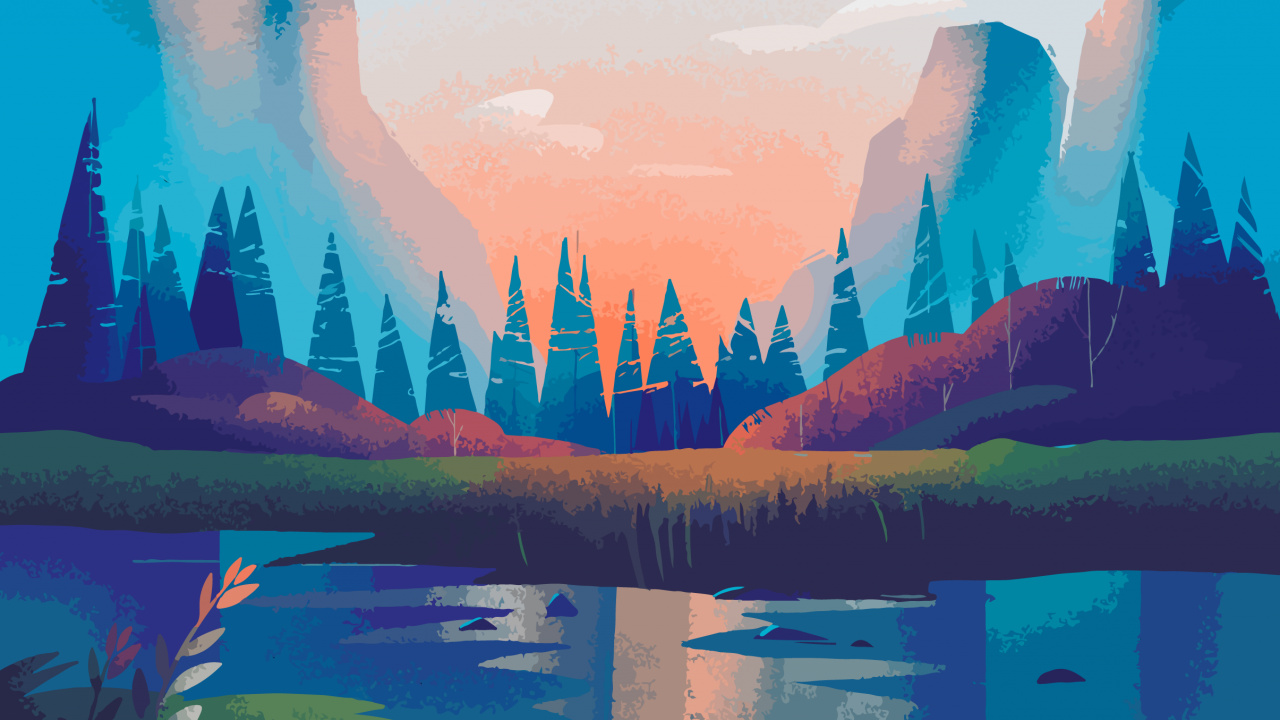 Illustration, Digital Illustration, Design, Digital Art, Landscape. Wallpaper in 1280x720 Resolution