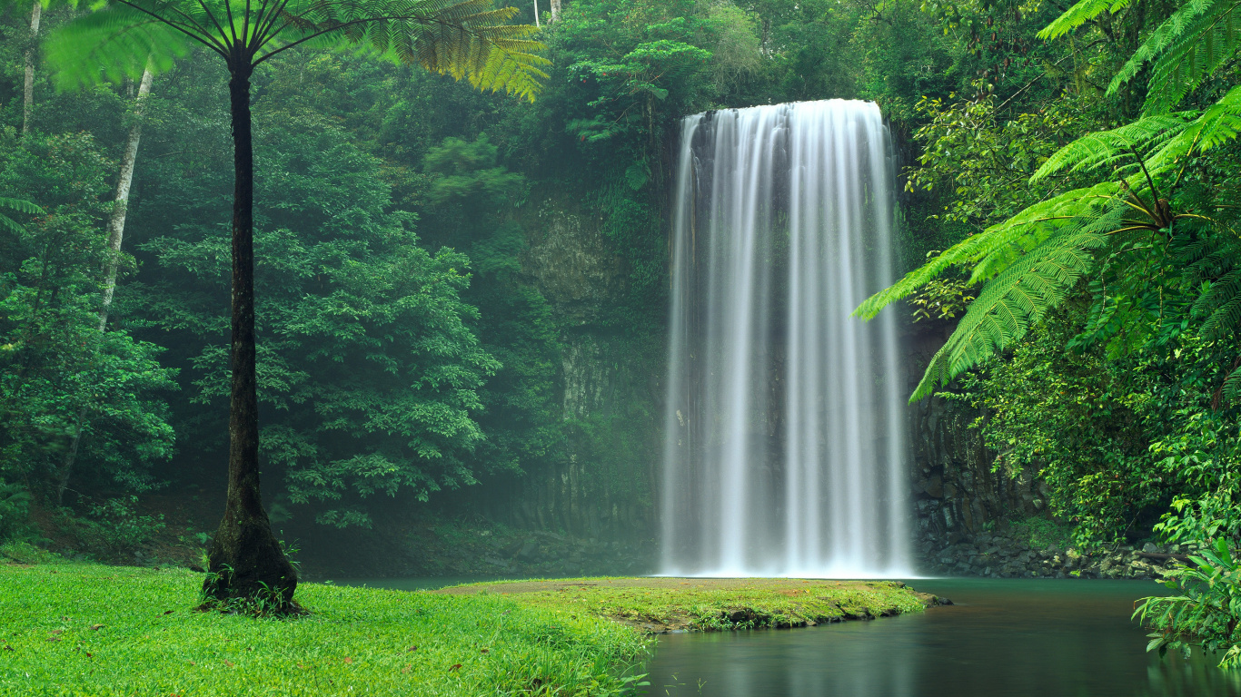 Plitvice Lakes National Park, Millaa Millaa Waterfall, Yosemite Falls, Galovac, Waterfall. Wallpaper in 1366x768 Resolution