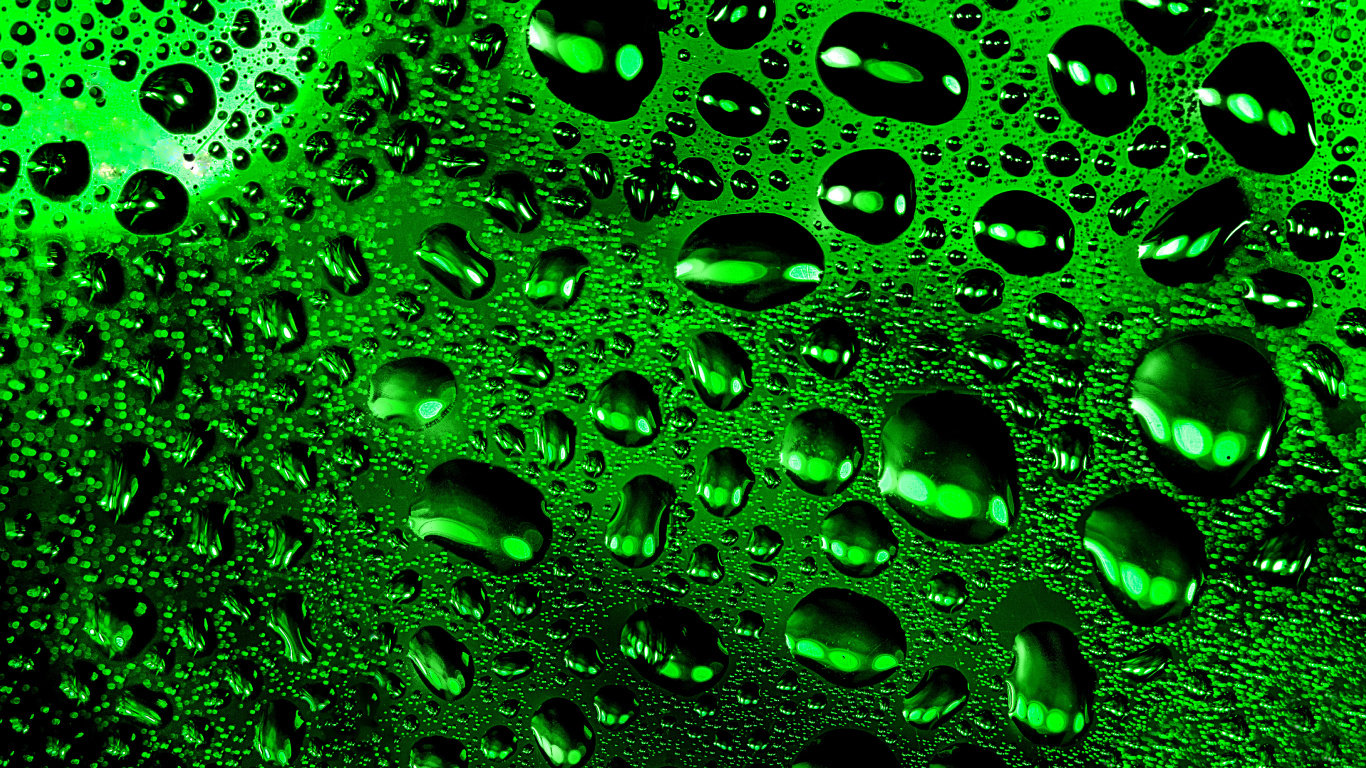 Gotas de Agua Sobre Fondo Azul. Wallpaper in 1366x768 Resolution