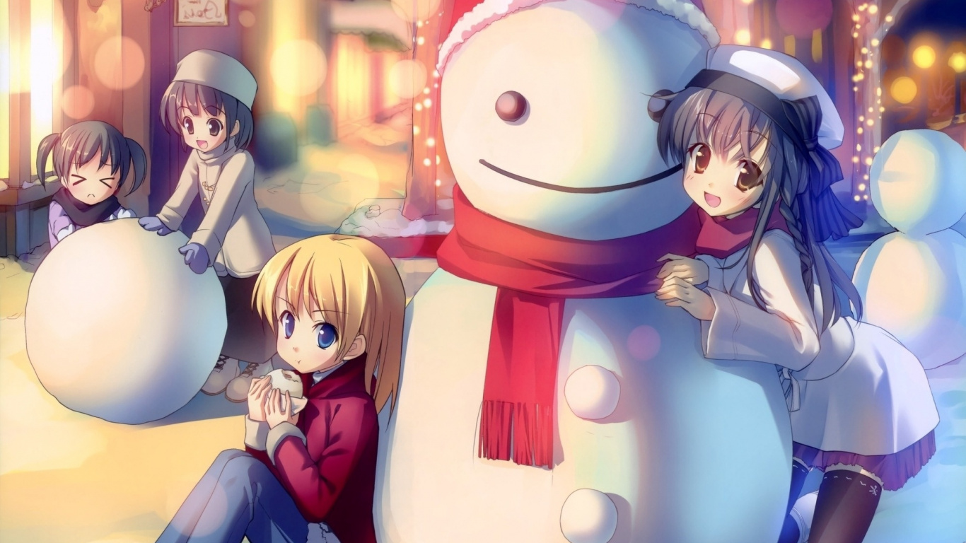 Girl in Pink Long Sleeve Shirt Anime Character. Wallpaper in 1366x768 Resolution