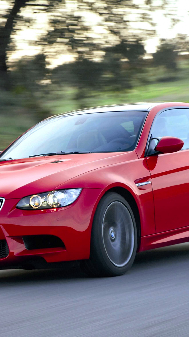 Bmw m 3 Rouge Sur Route Pendant la Journée. Wallpaper in 750x1334 Resolution