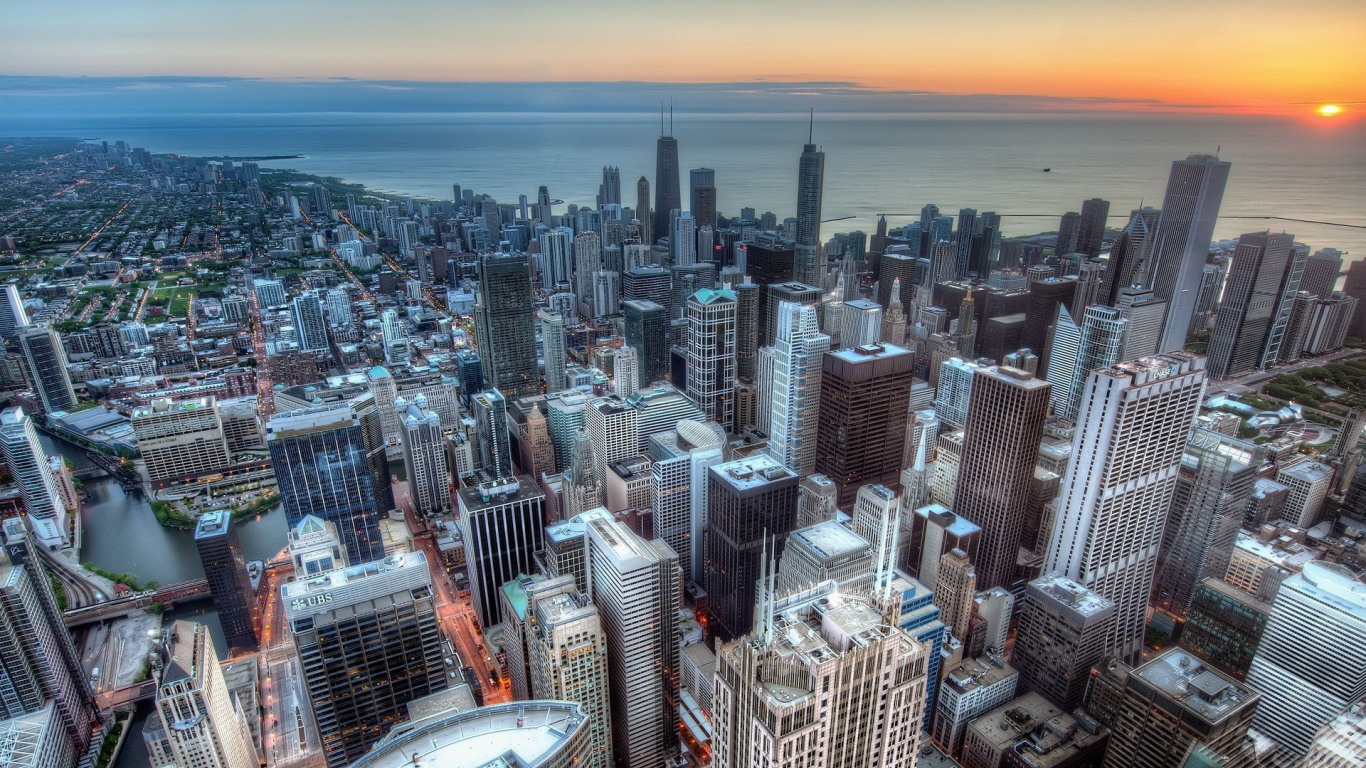 Aerial View of City Buildings During Daytime. Wallpaper in 1366x768 Resolution