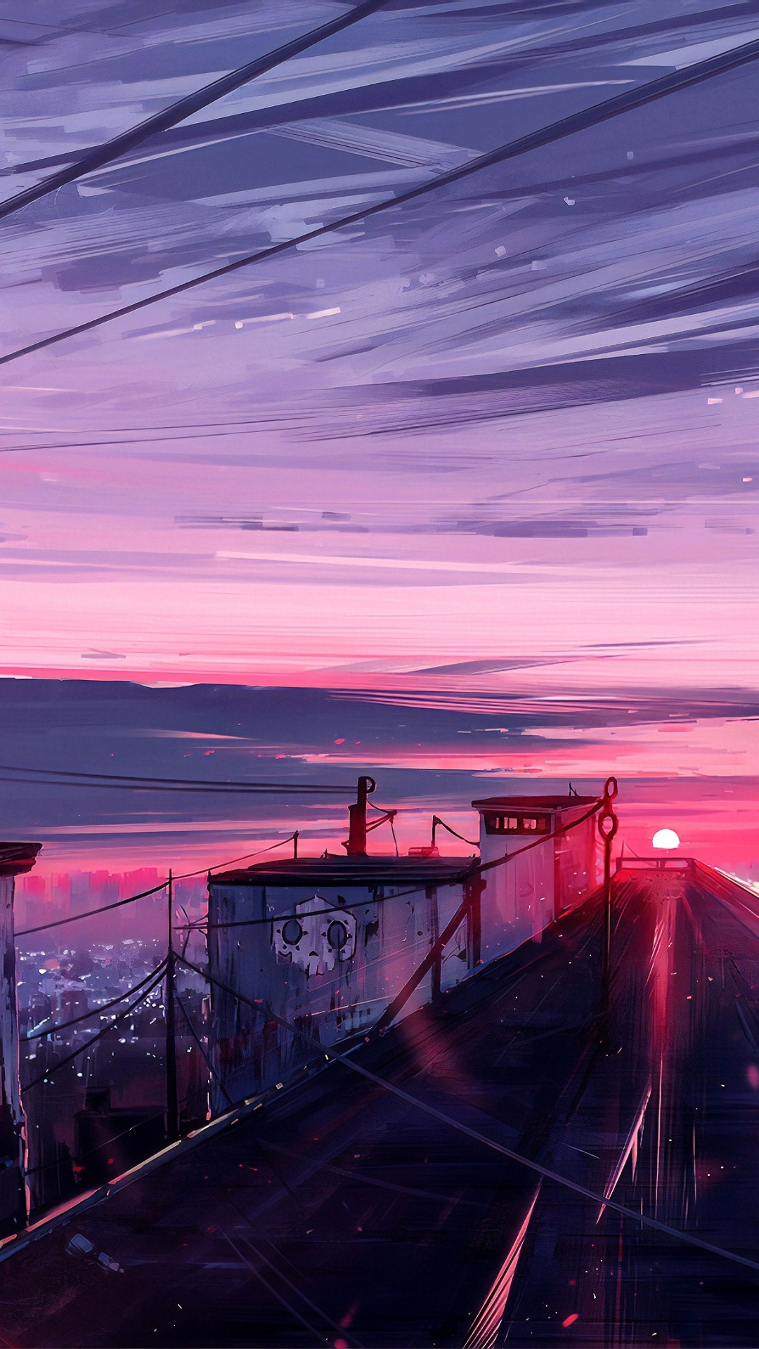 Anime-Landschaft, Anime, Landschaftsmalerei, Kunst, Malerei. Wallpaper in 1080x1920 Resolution